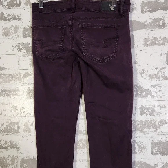 American Eagle Outfitters Jegging Women Plum Purple Super Stretch Size 4 Regular - Picture 6 of 16